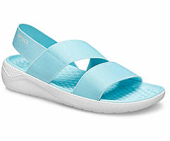 Босоніжки жіночі Крокси ЛайтРайд Стретч оригінал / Crocs women's LiteRide Stretch Sandal (206081), Блакитні 37