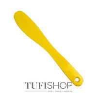 Шпатель лопатка пластиковый косметологический для депиляции, желтый, 21,5 см, 1 шт