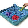 Набір піску для творчості — KINETIC SAND ЗАМОК З ПІСКА (кинетичний блакитний, 454 г, формочки, лоток), фото 3