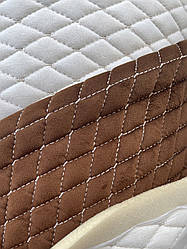 Стьобана замша для автомобілів дубльований поролоном і синтепоном. «Ромб».Турецького виробництва.