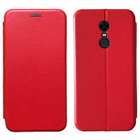Чехол-книжка Xiaomi Redmi 5 Красный цвет \ чехол-книга Xiaomi редми 5 магнитная есть отдел для карты