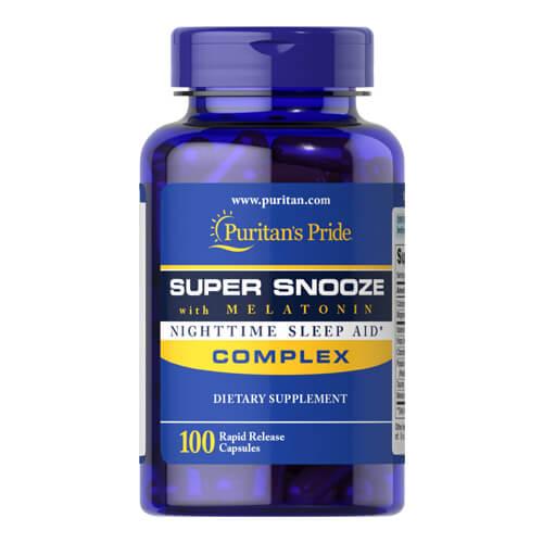 Мелатонін, міцний сон, Puritan's Pride Super Snooze with Melatonin 100 капсул