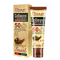 Увлажняющий сонцезащитный крем SPF50 Disaar, Collagen Snail Sunscreen Face Body Skin Care, 50г.