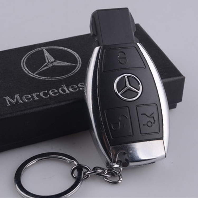 Универсальная ЮСБ зажигалка электроимпульсная - брелок Mercedes-Benz в подарочной коробке - фото 1 - id-p1375053675
