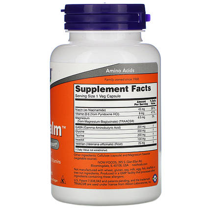 Амінокислотний комплекс NOW Foods True Calm 90 VCaps, фото 3
