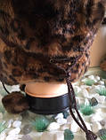 Шапка-вушанка жіноча леопардова, штучне хутро, фабричний Китай, р-р 55-56, фото 3