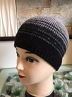 Молодіжна жіноча шапка Бібоп(Bebop) ТМ LOMAN,тон меланж чорно-сірий, розмір 55-56