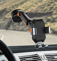 Автодержатель для телефона на стекло и панель Baseus Tank gravity car mount holder with suction base Black