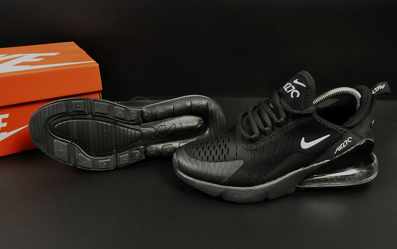 Кроссовки Женские Nike Air Max 270 Черные, Найк Аир Макс 270, Сетчатый ...