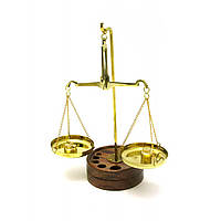 Весы бронзовые на деревянной подставке (20гр.)(17х6,5х11 см)