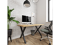 Квадратный письменный стол, офисный стол в стиле лофт, обеденный стол Тайм Металл-Дизайн 115Х75 см