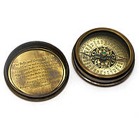 Компас морской бронзовый "Victorian pocket compas" (d-6,h-2 см)