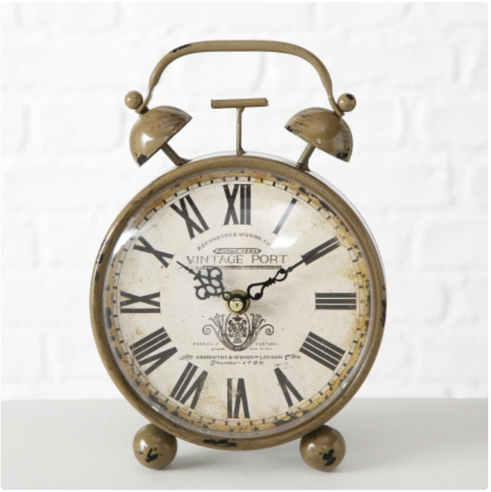 Настільний годинник "Ретро будильник" коричневий метал 23 * 16 * 13 см (1xAA 1.5V)