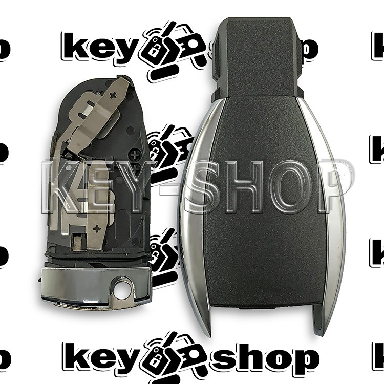 Ключ Mercedes (корпус Мерседес) 3 + 1 кнопки, 2 батарейки, (слот батарейки вытягивается), с лезвием - фото 3 - id-p763603459