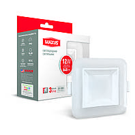 Розумний світильник MAXUS 3-step 12W (змінні яскравість і тон) квадрат