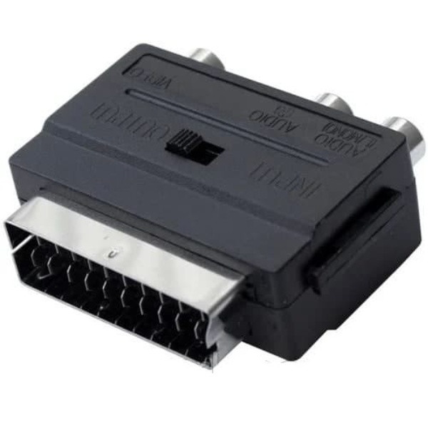 Перехідник шт. Скарт -3гн.RCA з перемикачем IN-OUT