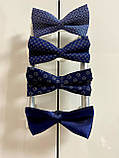 Краватка метелик для хлопчика, всі відтінки синього, однотонні і з орнаментом, фото 7