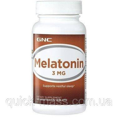 Мелатонін проти безсоння для поліпшення сну GNC Melatonin 3 mg 120 tabs, фото 1