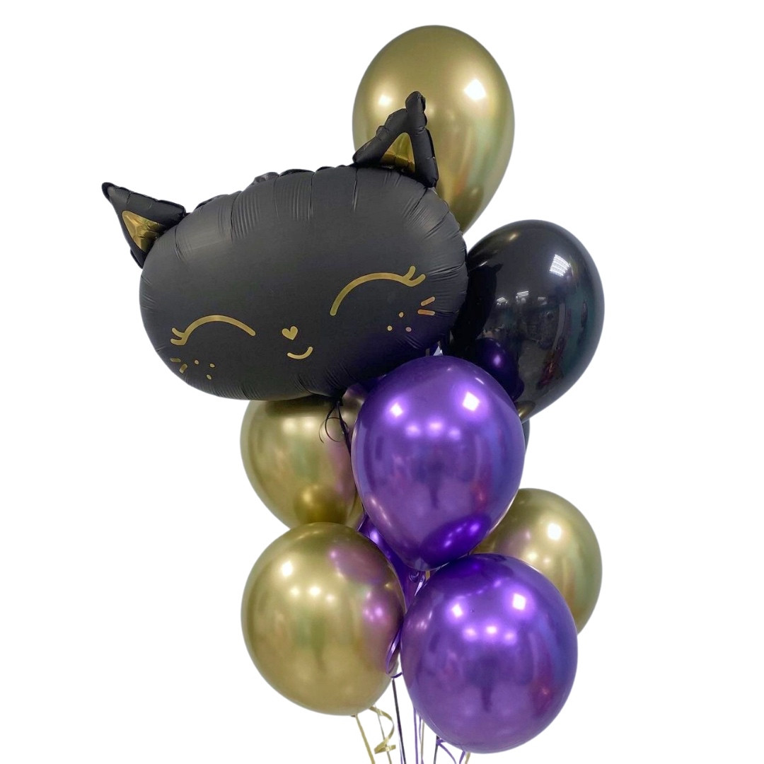 День народження кульки з фольгированной фігурою кішечка