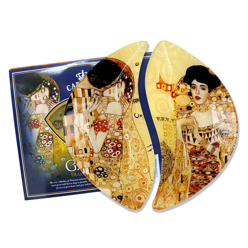Набір скляних тарілок Р. Клімт Carmani (2 шт.), 22,5х21 см (198-7022), фото 1