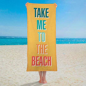 Пляжний рушник великий з принтом Take me to the beach