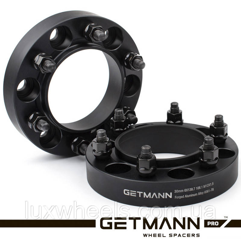 Колісна проставка-адаптер GETMANN 1 шт. 30 мм PCD 6x139.7 DIA 108.1 зі шпильками 12x1.5 для Mitsubishi