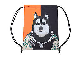 Рюкзак-мішок із принтом на затяжці