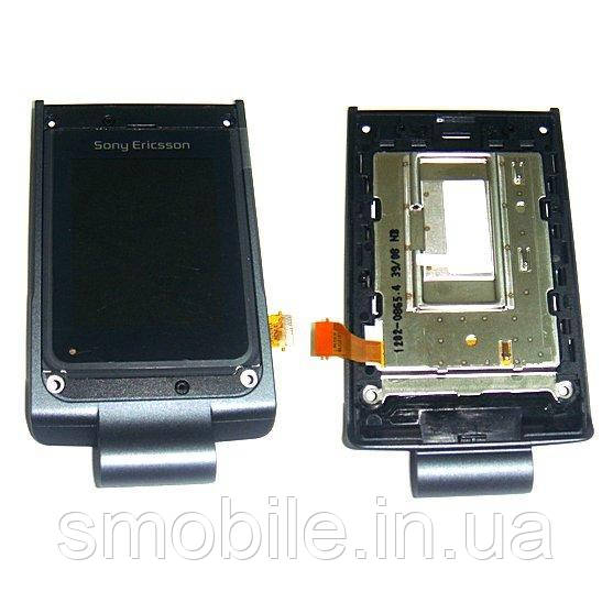 Дисплей Sony Ericsson W380 у корпусі сірого кольору + скло (оригінал 100%)