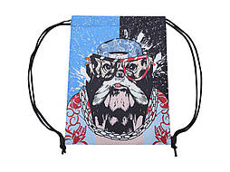 Рюкзак-мішок із принтом на затяжці