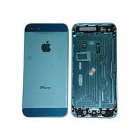 Задня кришка корпуса Apple iPhone 5 блакитна + зовнішні кнопки і лотком SIM карти
