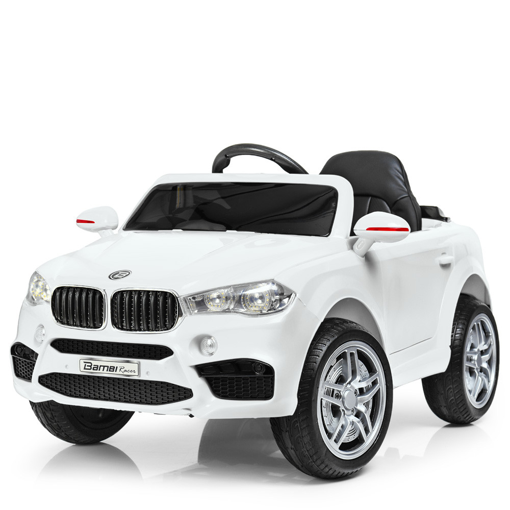 Дитячий електромобіль BMW (2 мотори по 30W, 2 акумулятори, МР3,USB) Джип Bambi M 3180EBLR-1 Білий