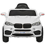 Дитячий електромобіль BMW (2 мотори по 30W, 2 акумулятори, МР3,USB) Джип Bambi M 3180EBLR-1 Білий, фото 4