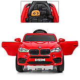 Дитячий електромобіль BMW (2 мотори по 30W, 2 акумулятори, МР3,USB) Джип Bambi M 3180EBLR-3 Червоний, фото 3