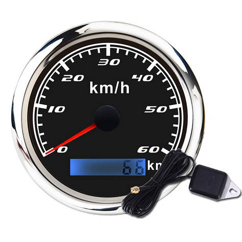 GPS спідометр 60км / год I GAUGE WPSP270-GPS-60B чорний, фото 1