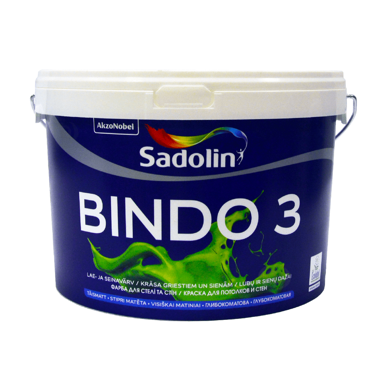 Латексна фарба Sadolin Bindo 3 для стін і стелі біла BW 2,5 л, фото 1