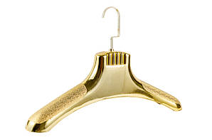 Пластиковий вішак для шуби золотого кольору, 43 см