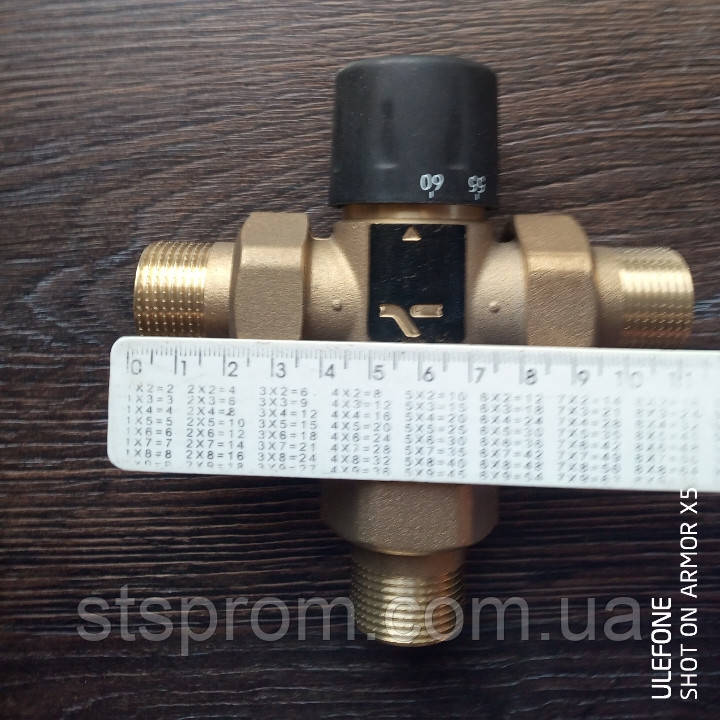 Трехходовой термостатический смесительный клапан 3/4", 35-60 С (Вывод по центру) - фото 3 - id-p722174036