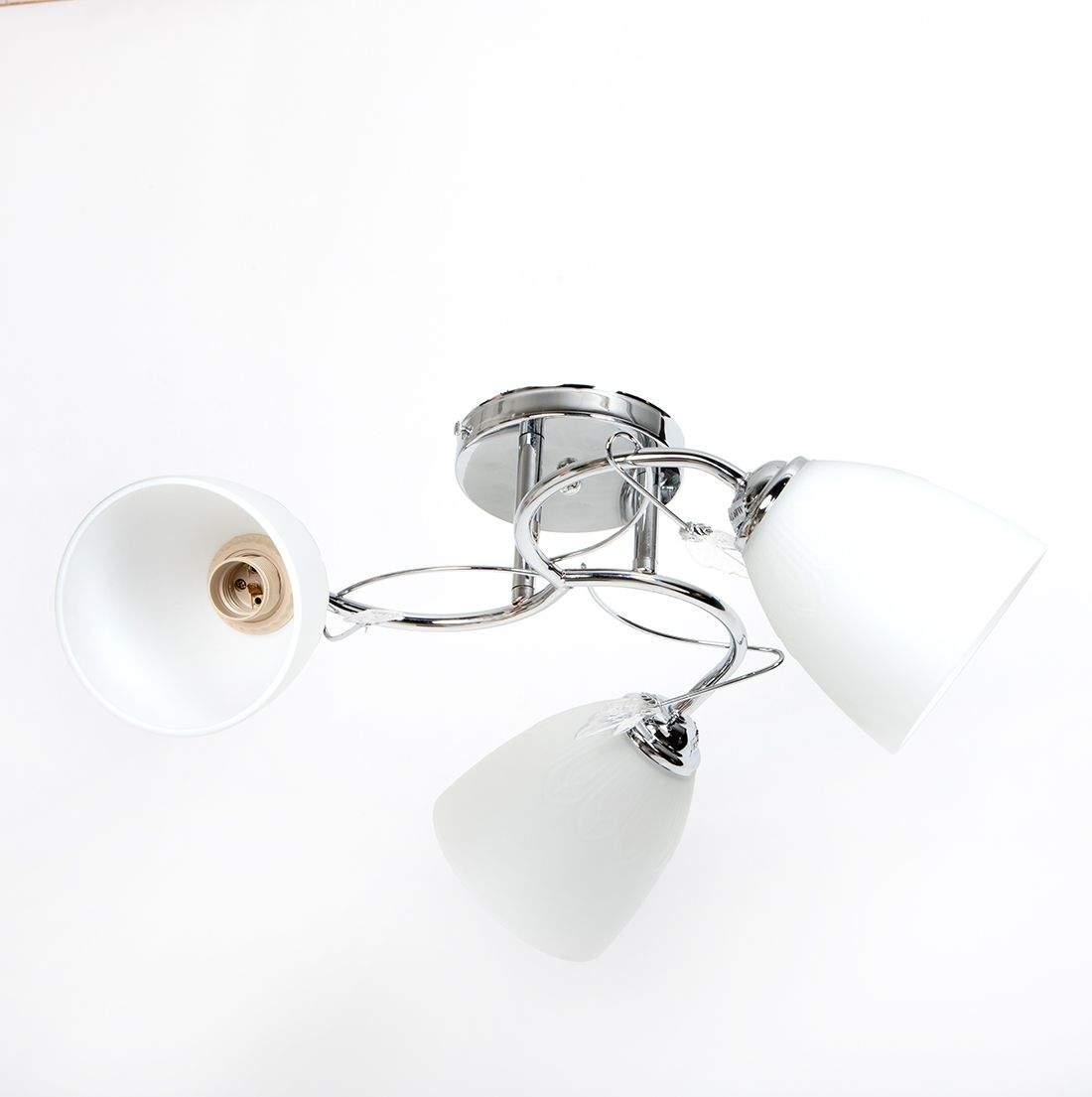 Люстра стельова на три плафони срібло