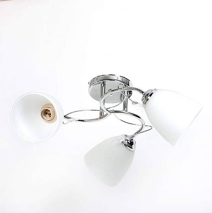 Люстра стельова на три плафони срібло, фото 1