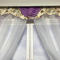 Тюль на кухню з ламбрекеном ALBO 200x180 cm Бузковий (KU-313-18), фото 9