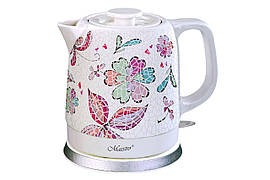Електрочайник керамічний Maestro MR-068-FLOWERS, 1.5 л, 1200 Вт
