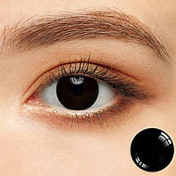 Линзы декоративные для глаз бельмо Blind, слепые + контейнер для линз в подарок Черный