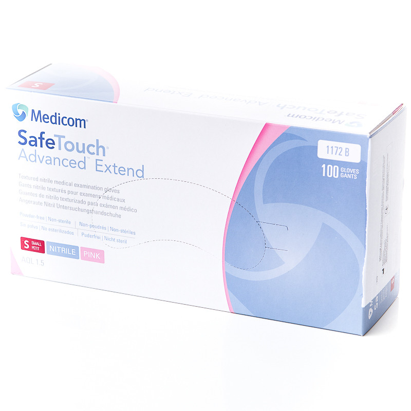 Рукавички нітрилові текстуровані (3,6 г.) Рожеві (100 шт/уп) Medicom S