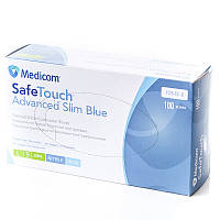 Рукавички нітрилові, супер полегшені (3 г) Блакитні (100 шт/уп) Medicom "L"