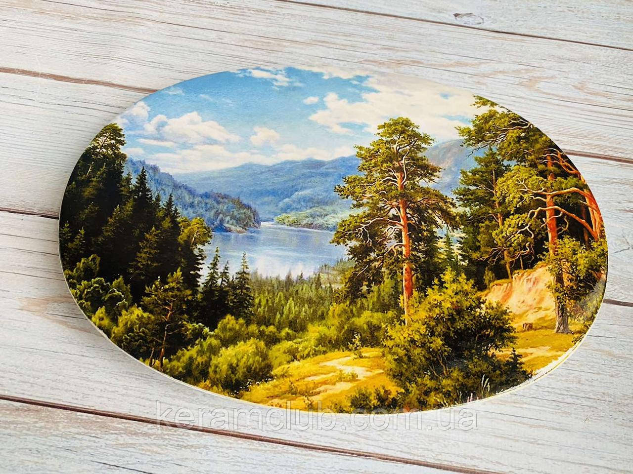 Панно "Лісок" Керамклуб (Підставка під гаряче овальне) 29*20 см