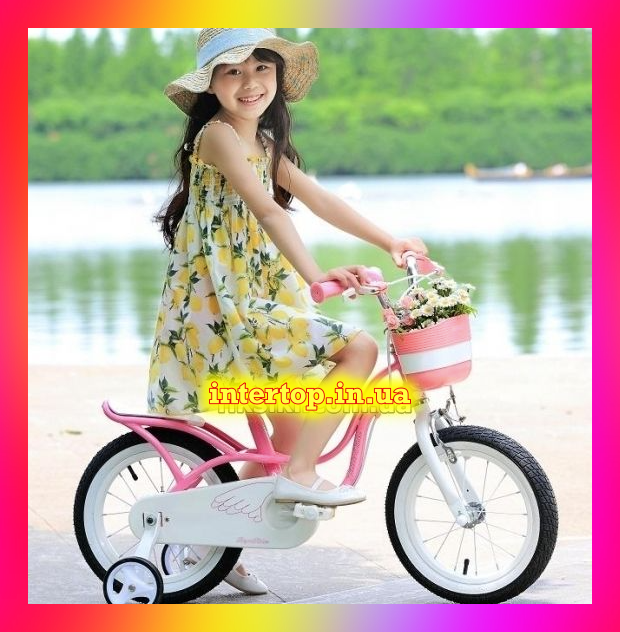 Дитячий двоколісний велосипед з кошиком Royal Little Baby Swan 18 дюймів, рожевий. Для дівчинки 5-9 років