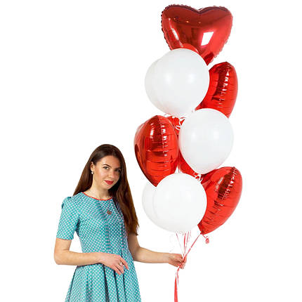 Гелієві кульки на день народження і фольгований серця, фото 2