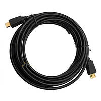 Шнур HDMI "Tcom" (шт. - шт.) Vers.-1,4, діам.-6мм, gold, 15м, чорний