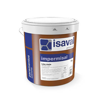 Импермисаль Лисо / Impermisal Liso - фасадна гідроізоляційна фарба, біла, тонір-ся (уп.4 л), фото 2