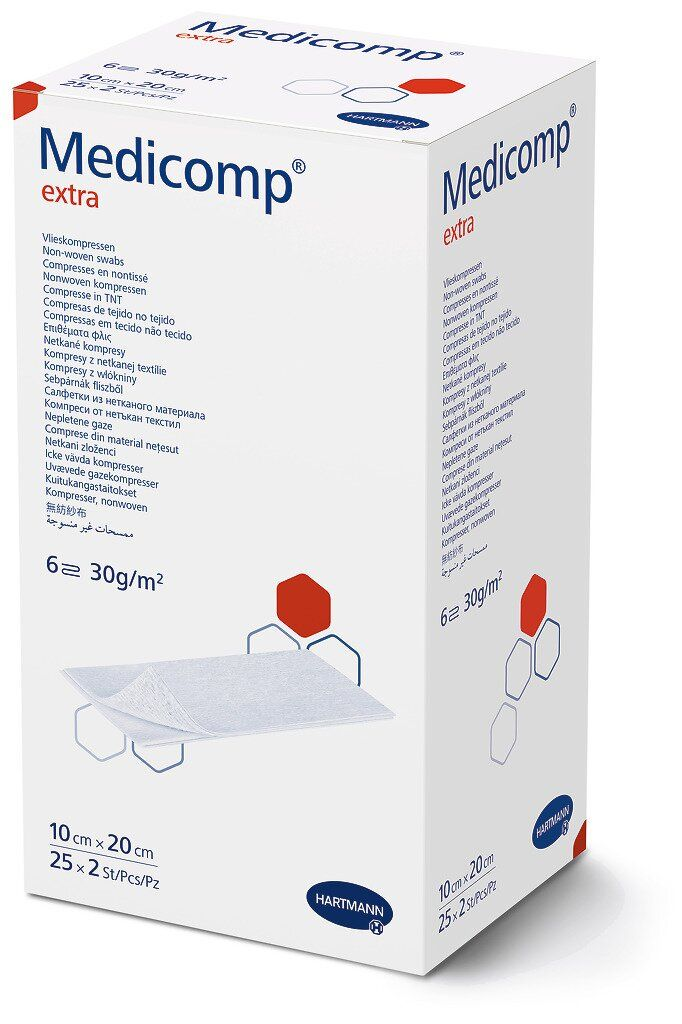Medicomp Extra 10х20см - Стерильні сорбційні серветки з нетканого матеріалу (2*25 шт)